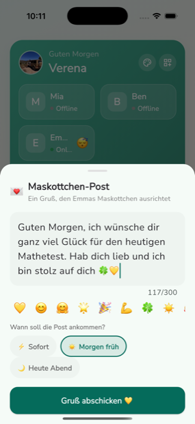 Maskottchen-Post schreiben